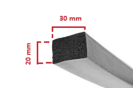 Уплотнение из пористой резины EPDM 20x30