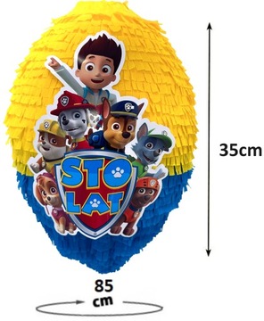 ПОДАРОК ​​НА ДЕНЬ РОЖДЕНИЯ ПИНАТА PAW PATROL SKYE CHASE RYDER MARSHALL БОЛЬШОЙ 85см
