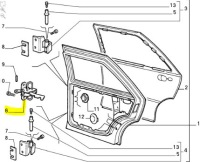 Обмежувач двері задні fiat tipo оригінальний номер 7602800 Недорого, фото thumb