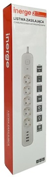 УДЛИНИТЕЛЬ ПИТАНИЯ ДЛЯ ПРОТИВ ПЕРЕНАПРЯЖЕНИЯ 5 РАЗЪЕМОВ 3 м 4 x USB 3x1,5 ММ²