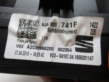 фото thumb №6, Спідометр  прилади seat toledo iv рестайлінг 6ja920741f