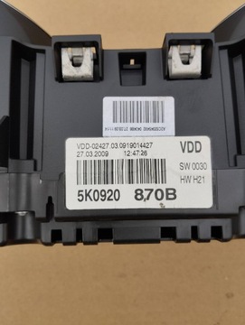 фото thumb №8, Спідометр  прилади vw golf vi 1.4 1.6 b 5k0920870b європа