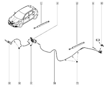 фото thumb №7, Нова оригінальна ручка трос тягa капота renault megane iv оригінальний номер