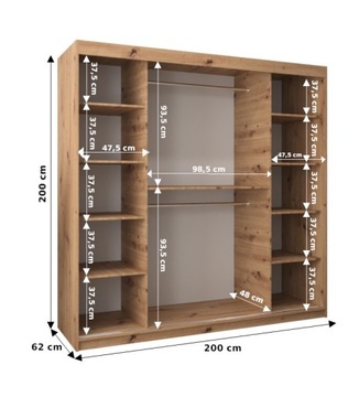 Szafa przesuwna z lustrem garderoba VERONA 4 200cm