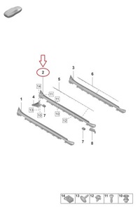 фото thumb №1, Молдинг накладка порог левая 9j1854885a porsche taycan y1 оригинальный номер aso rzeszów