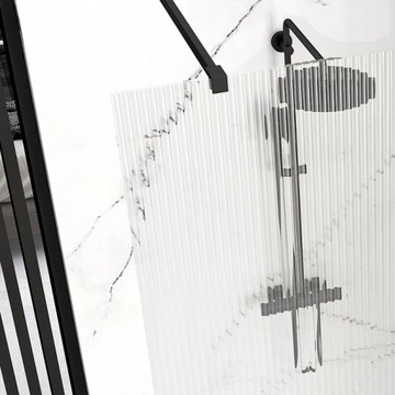 Ścianka prysznicowa AERO INTIMO 90 czarna WALK-IN