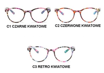 OKULARY KWIATY KOREKCYJNE MINUSY 0 DO -6 co 0.5
