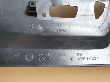 фото thumb №8, Защита сиденья pprawy перед корпус боковая audi a3 8p оригинальный номер eu чёрная 8p0881326