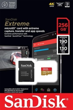 Карта памяти SanDisk Extreme 256 ГБ microSDXC