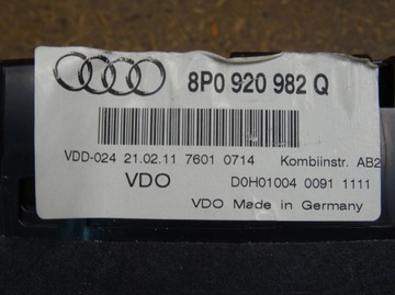 фото thumb №15, Audi a3 8p 1.4 1.6 fsi tfsi рестайлинг 08-12 спидометр приборы 8p0920982q