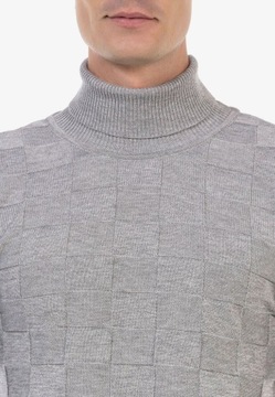 Sweter Męski Golf Stójka Cipo Baxx Klasyczny Slim Elegance