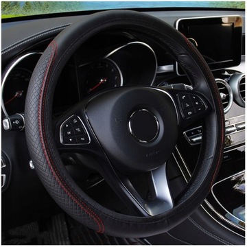 Кожаный чехол на руль автомобиля-3576
