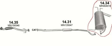 фото thumb №8, Mitsubishi outlander 2.0 2.4 2003-2006 глушитель конечный