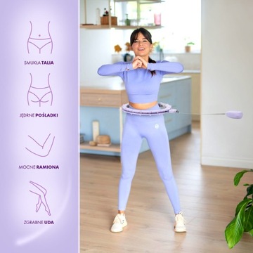 HULA HOP VIOLET Z MAGNESAMI I OBCIĄŻNIKIEM + LICZNIK HMS HHM14