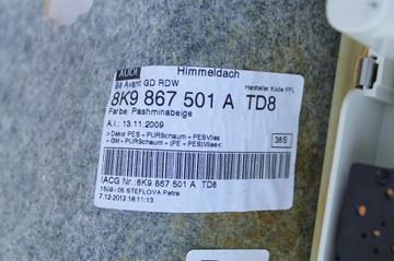 фото thumb №9, A4 b8 рестайлинг универсал потолок панорама комплект стойки 8k9867505b 8k9867501a