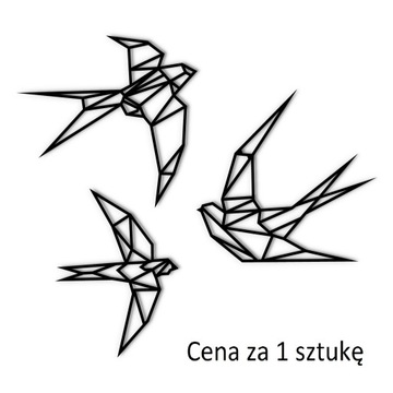 Ozdoba na ścianę do pokoju salonu czarne JASKÓŁKI do naklejenia A001 30cm
