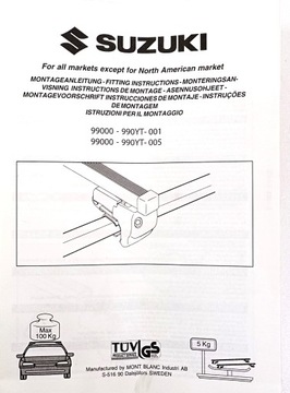 фото thumb №9, Багажник крышный поперечины держатель na рейлинги suzuki vitara новое оригинальный номер