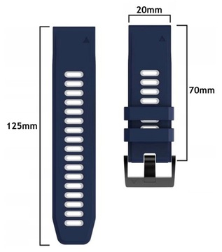 GRANATOWO-BIAŁY Pasek Garmin Fenix 5S Plus (Tech-Band)