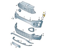 фото thumb №1, Направляющая бампера левый-передний vw t-roc oe: 2ga807049b
