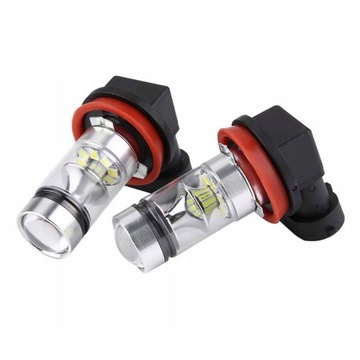 2x H8 H9 H11 6000K Super White 100W Żarówki LED