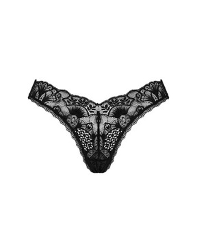 Мини микро стринги женские трусики эротическое нижнее белье черные Obsessive M/L
