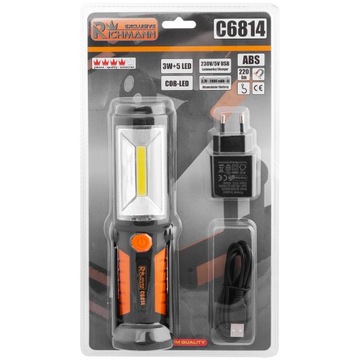 Richmann СВЕТОДИОДНАЯ ЛАМПА ДЛЯ МАСТЕРСКИХ 3W 5 LED C6814 БАТАРЕЯ