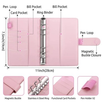 Папка для бюджета Планировщик/органайзер A6 ПОРОШОК РОЗОВЫЙ