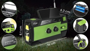 РАДИО-ДИНАМО-ФОНАРИК AM/FM POWERBANK 400 мАч СОЛНЕЧНАЯ