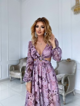 ПЛАТЬЕ LILI FLOWERS, ДЛИННЫЙ ВЕРЕСК, 36 S