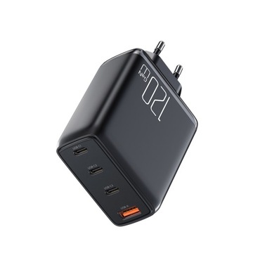 MCDODO GaN БЫСТРОЕ ЗАРЯДНОЕ УСТРОЙСТВО USB-C, 4 ПОРТА USB, 120 Вт