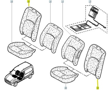 фото thumb №12, Губка спинка сидіння renault kangoo оригінальний номер 7701055731