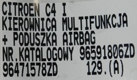фото thumb №14, Citroen c4 i кермо мультифункціональний подушка подушка безпеки 96591806zd 96471578zd