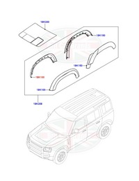 фото thumb №3, Молдинг подкрылок перед правая land rover defender l663 704123487 l8bm16a074ac