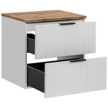 Szafka pod umywalkę 60 cm ADEL WHITE z blatem DĄB WOTAN