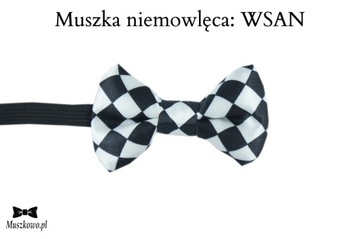 Szelki i muszka niemowlęce dla chłopca 0-24m retro karciany wzór