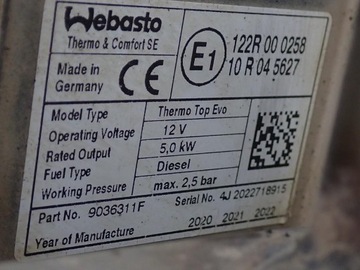 фото thumb №8, Вебасто отопление стояночный комплект vw transporter t6 t6.1 2.0 tdi 21r