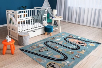 DYWAN DLA DZIECI FUN 120x170 ULICA niebieski #O282