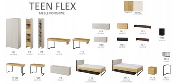 Тумбочка TEEN FLEX TF-18, натуральный гикори