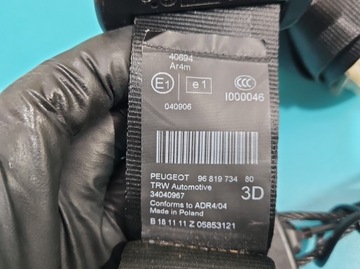 фото thumb №9, Pas безопасности зад правые iii ряд peugeot 5008 i 09-13