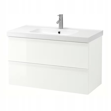 IKEA GODMORGON/ODENSVIK Szafka pod umywalkę połysk biały 103x49x64 cm