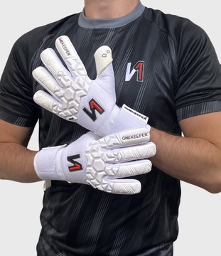 Rękawice Bramkarskie Piłkarskie dla Dzieci Junior Onekeeper Ace White r.5