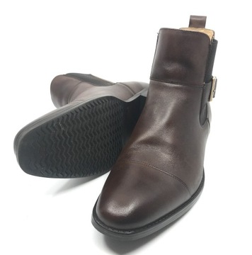 BUTY SZTYBLETY MĘSKIE SKÓRA BRĄZ 44 29,5 cm PAN