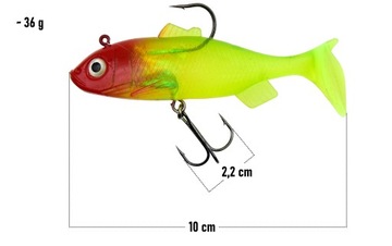 GUMA Uzbrojona w główkę jigową i kotwicę przynęta kopyto 10 cm 36 g