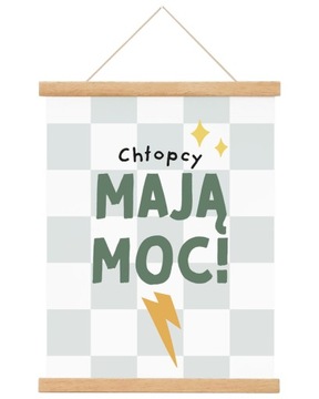 Плакат для мальчика, мальчики, есть сила 30x40 картинок для ретро -комнаты для детей