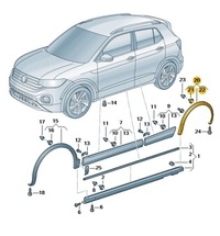 фото thumb №1, Накладка подкрылок правый задняя vw t-cross оригинал 2gm854820 9b9