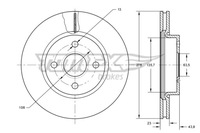фото thumb №2, Диски hamulowe вентилируемые 2 штуки перед ford transit courier 1.0 1.5 1.6