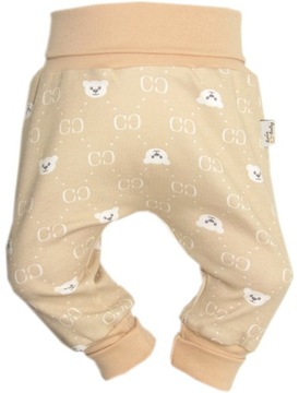 PÓŁŚPIOCHY BEZ STÓP SPODNIE BAGGY 74 BEIGE BABY BEAR /50/