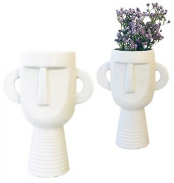 MODERN HEAD FACE BOHO ВАЗА БЕЛАЯ h24