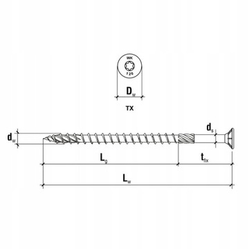 ШУРУРЫ СТОЛЯНЫЕ ПО ДЕРЕВО 6x70 TORX 100 шт.
