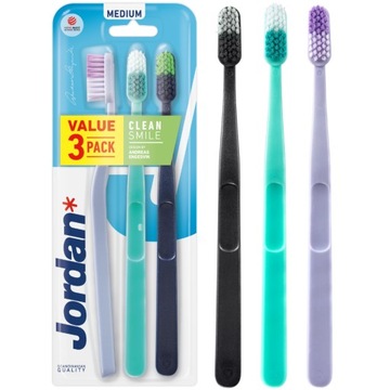 Зубная щетка Jordan Clean Smile 3 шт., средняя
